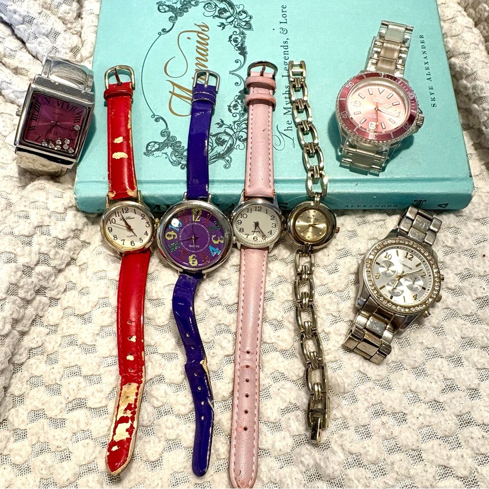 7 Piece Quartz Watch Project Refurbish Part Lot